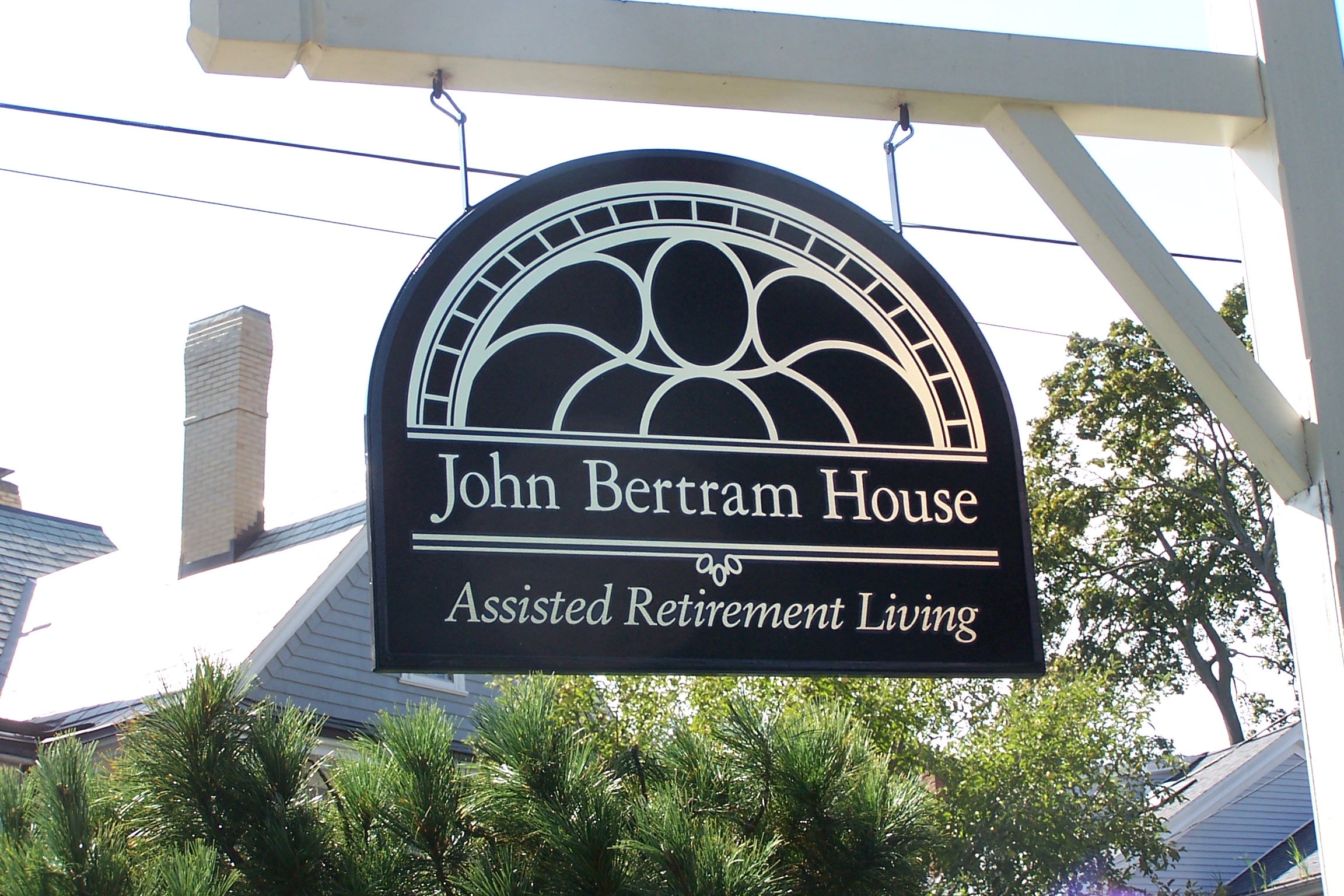 John Bertram House - Gold Smalted Hanging Sign